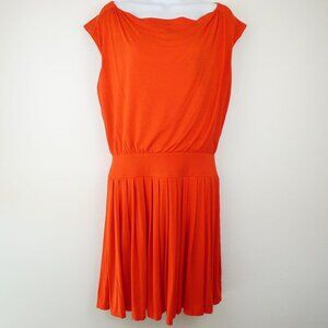Ann Taylor Loft Dress Women's Small Red Orange Sleeveless Super Soft Drop Waist